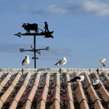 Decorative Wind Vane, Metal Weathervane with Roof Mount Retro Farmer Farmland Shape Weather Vane Garden Creative Home Decor Ornament Weathercock Wind Direction Indicator for Farm Yard